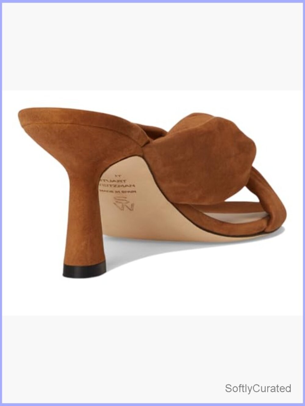 Leather Slide Sandals with Stiletto Heel, Slingback Strap, Slip-On - Picture 6 of 7